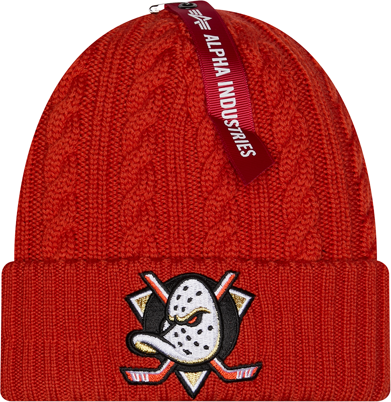 Alpha Industries x Anaheim Ducks Cable Knit Hat