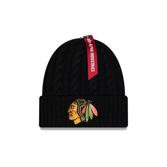 Alpha Industries x Chicago Blackhawks Cable Knit Hat