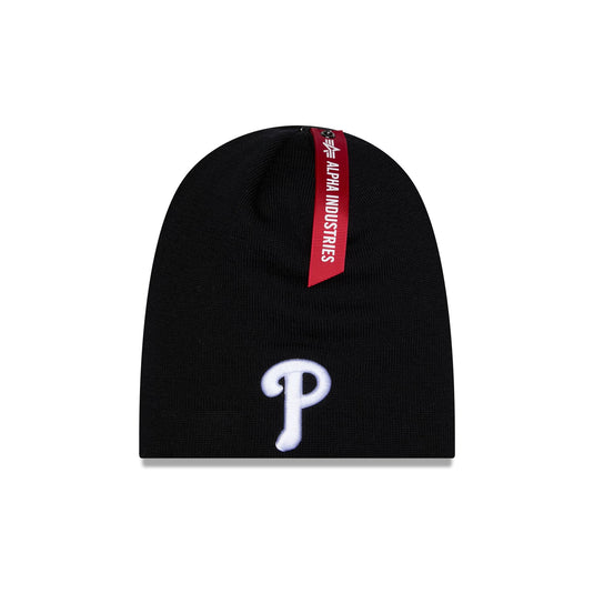 Alpha Industries x Philadelphia Phillies Black Beanie Hat