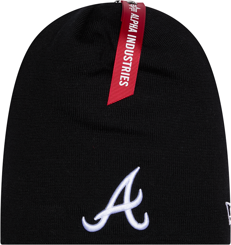 Alpha Industries x Atlanta Braves Black Beanie Hat