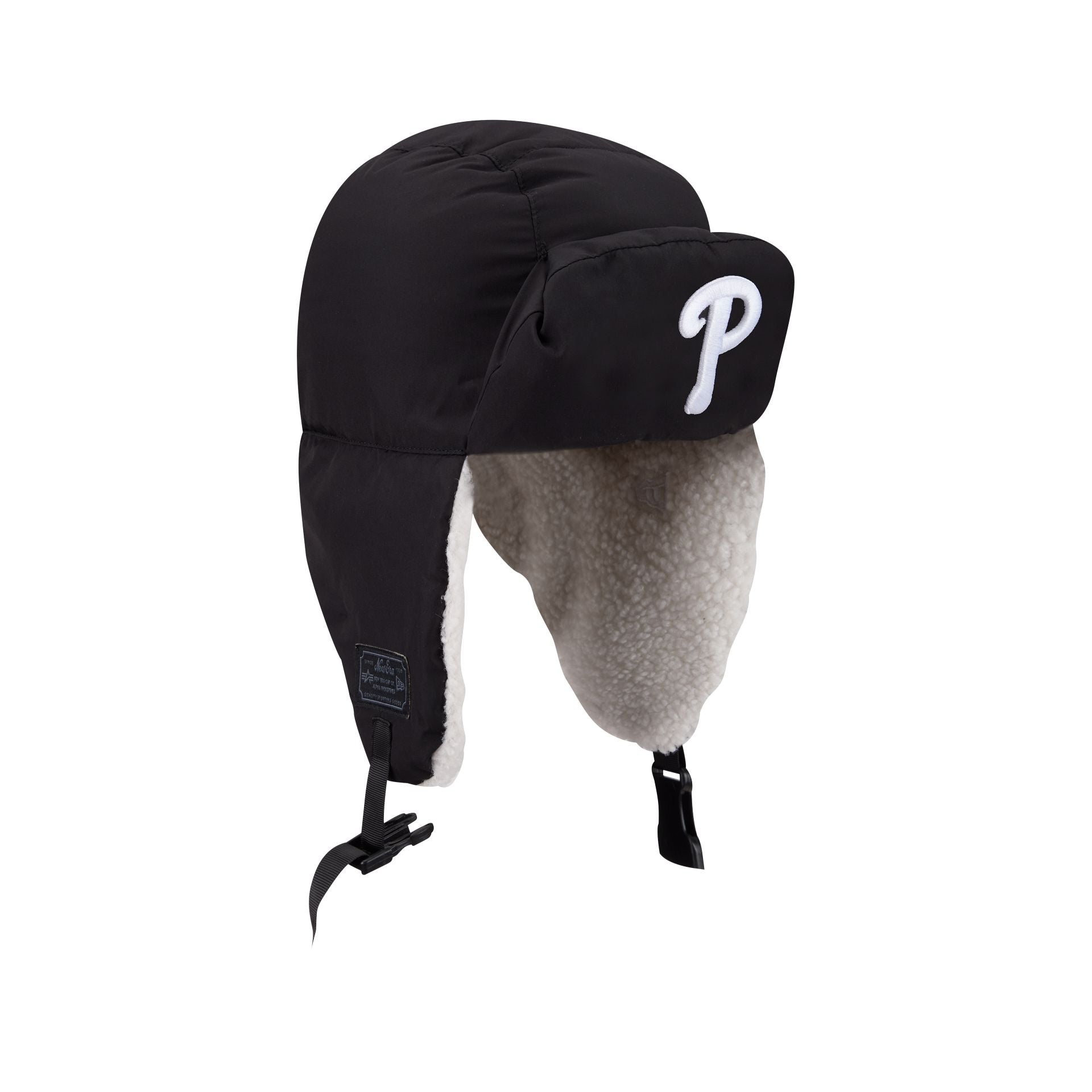 Alpha Industries x Philadelphia Phillies Black Puffer Trapper Hat