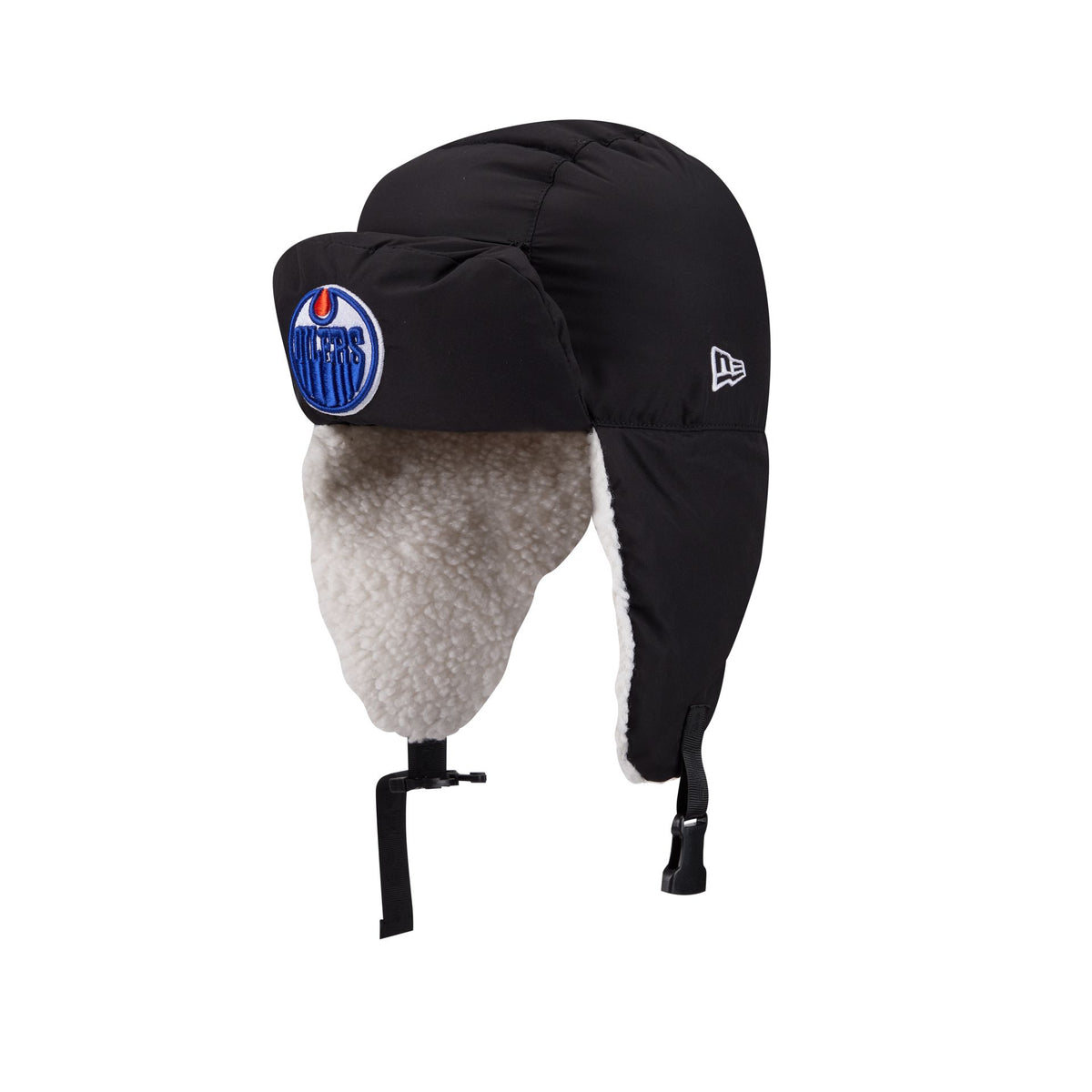 Alpha Industries x Edmonton Oilers Black Puffer Trapper Hat