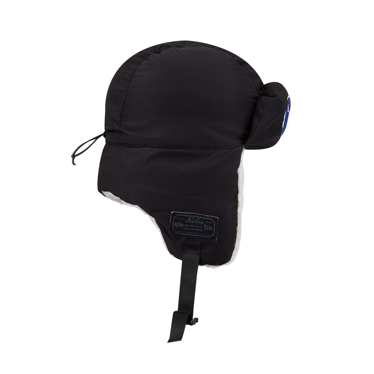 Alpha Industries x Edmonton Oilers Black Puffer Trapper Hat