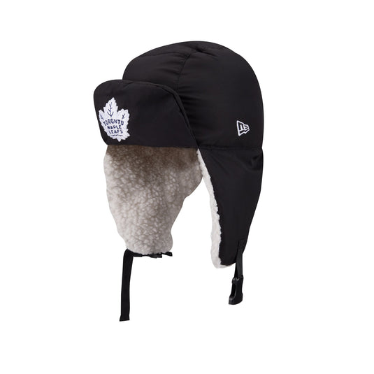 Alpha Industries x Toronto Maple Leafs Black Puffer Trapper Hat