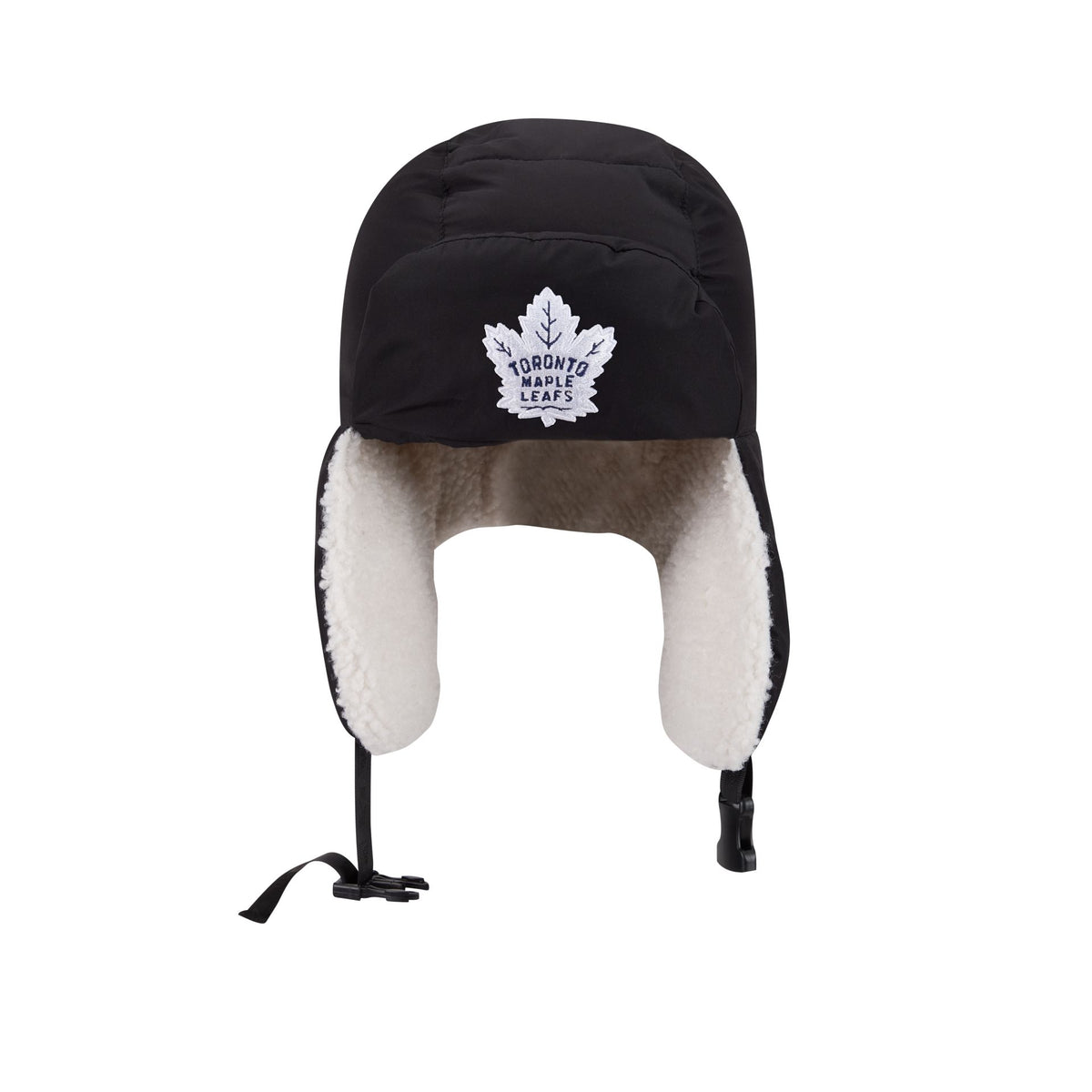 Alpha Industries x Toronto Maple Leafs Black Puffer Trapper Hat
