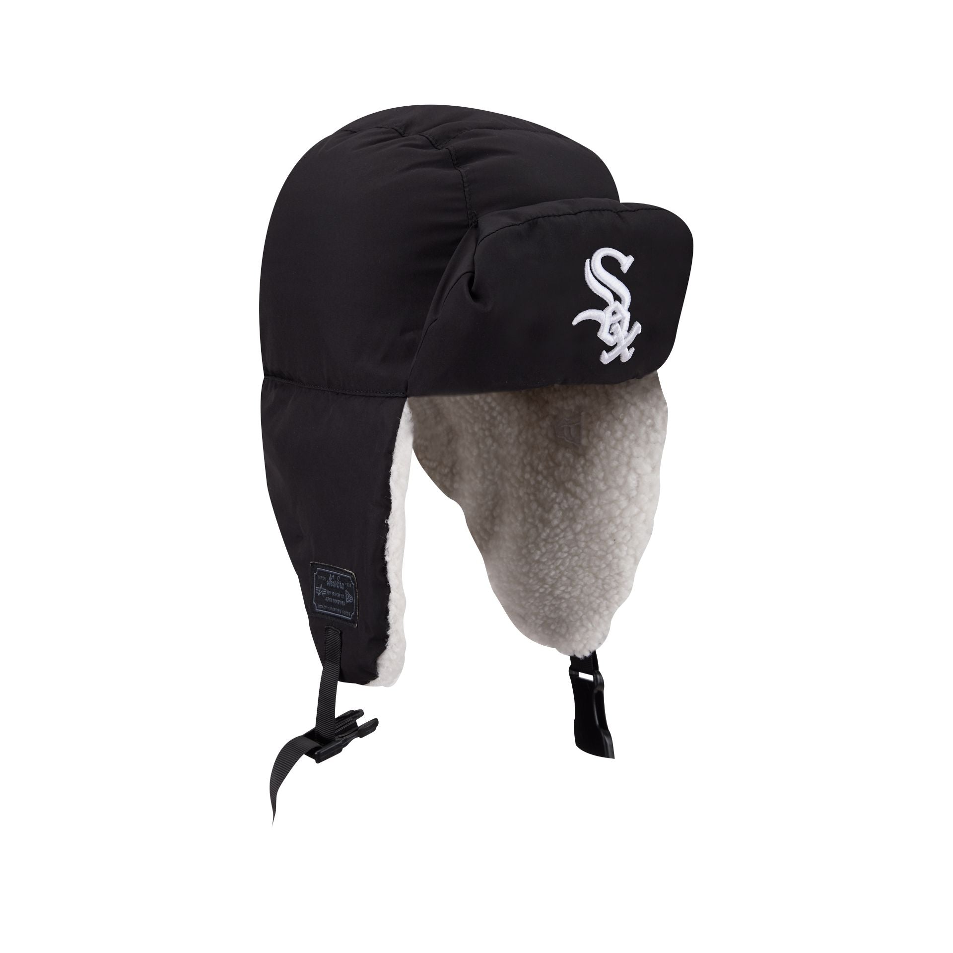 Alpha Industries x Chicago White Sox Black Puffer Trapper Hat
