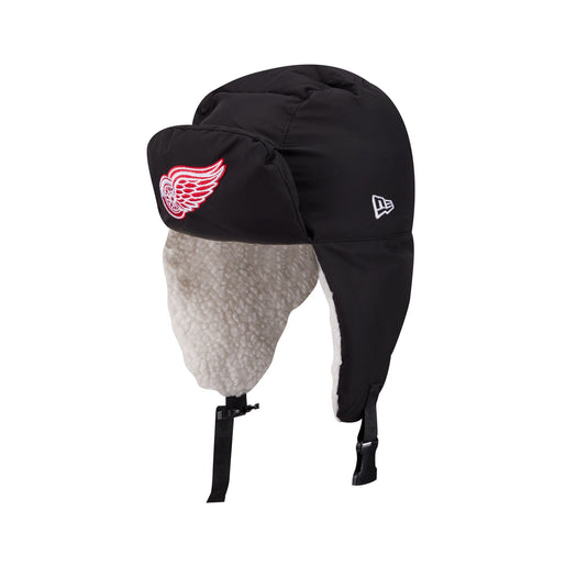 Alpha Industries x Detroit Red Wings Black Puffer Trapper Hat