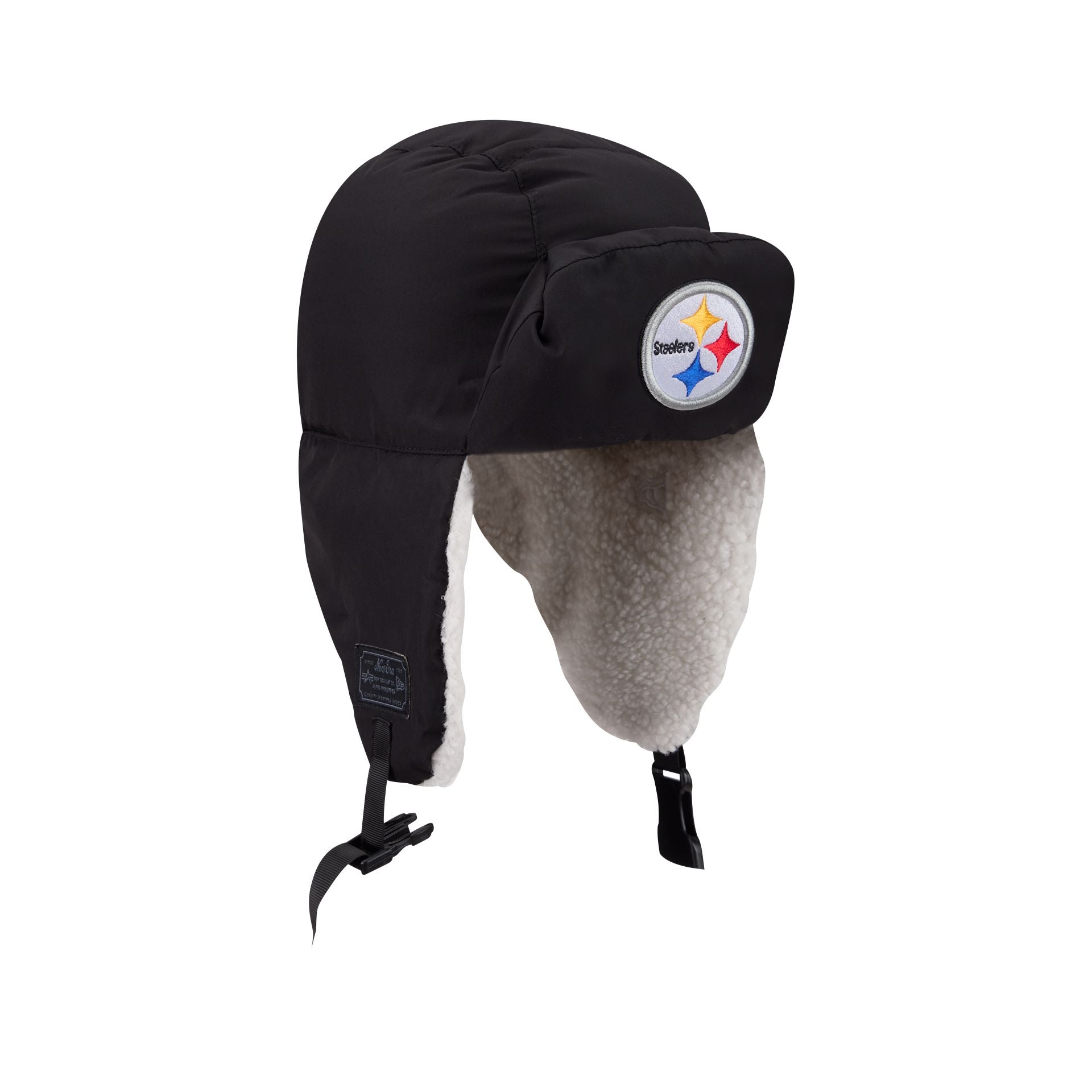 Alpha Industries x Pittsburgh Steelers Black Puffer Trapper Hat