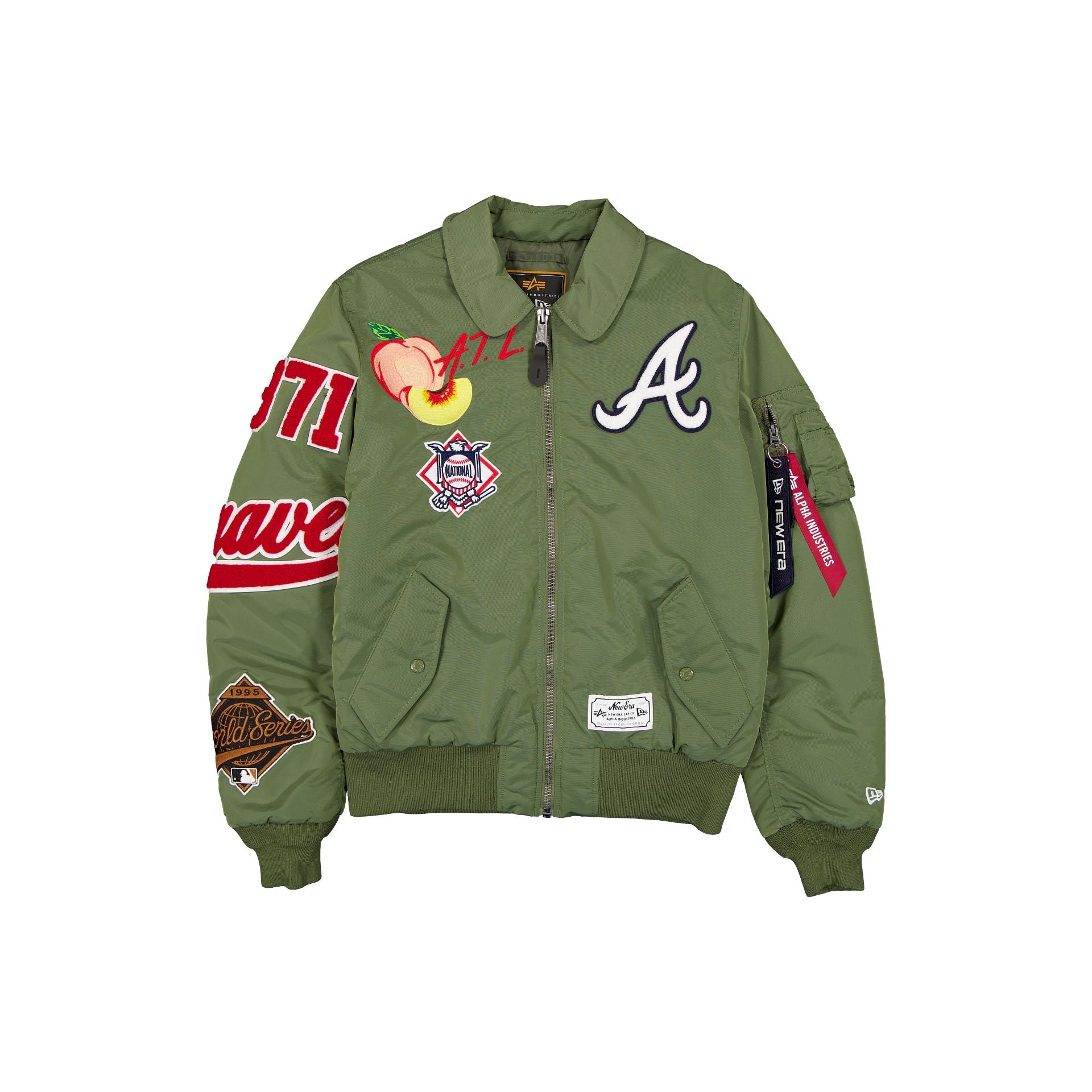 Alpha Industries x Atlanta Braves Sage Green MA-1 Flight Jacket