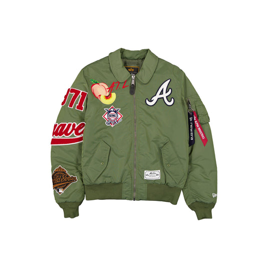 Alpha Industries x Atlanta Braves Sage Green MA-1 Flight Jacket