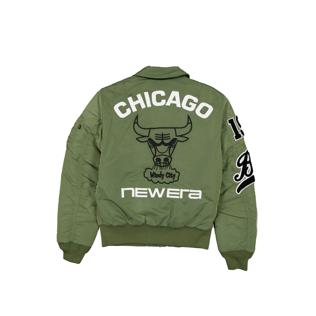 Alpha Industries x Chicago Bulls Hardwood Classic Sage Green MA-1 Flight Jacket