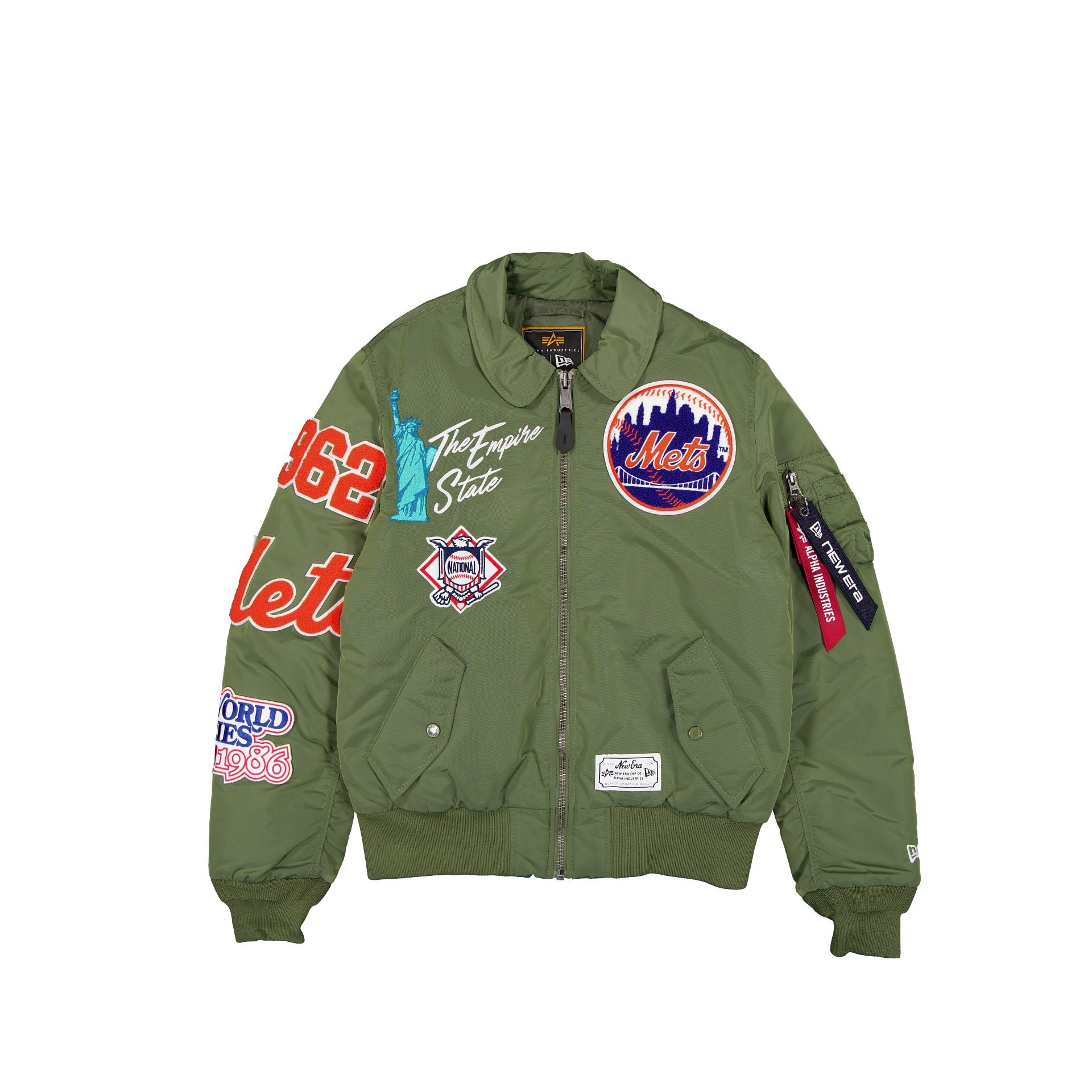 Alpha Industries x New York Mets Sage Green MA-1 Flight Jacket