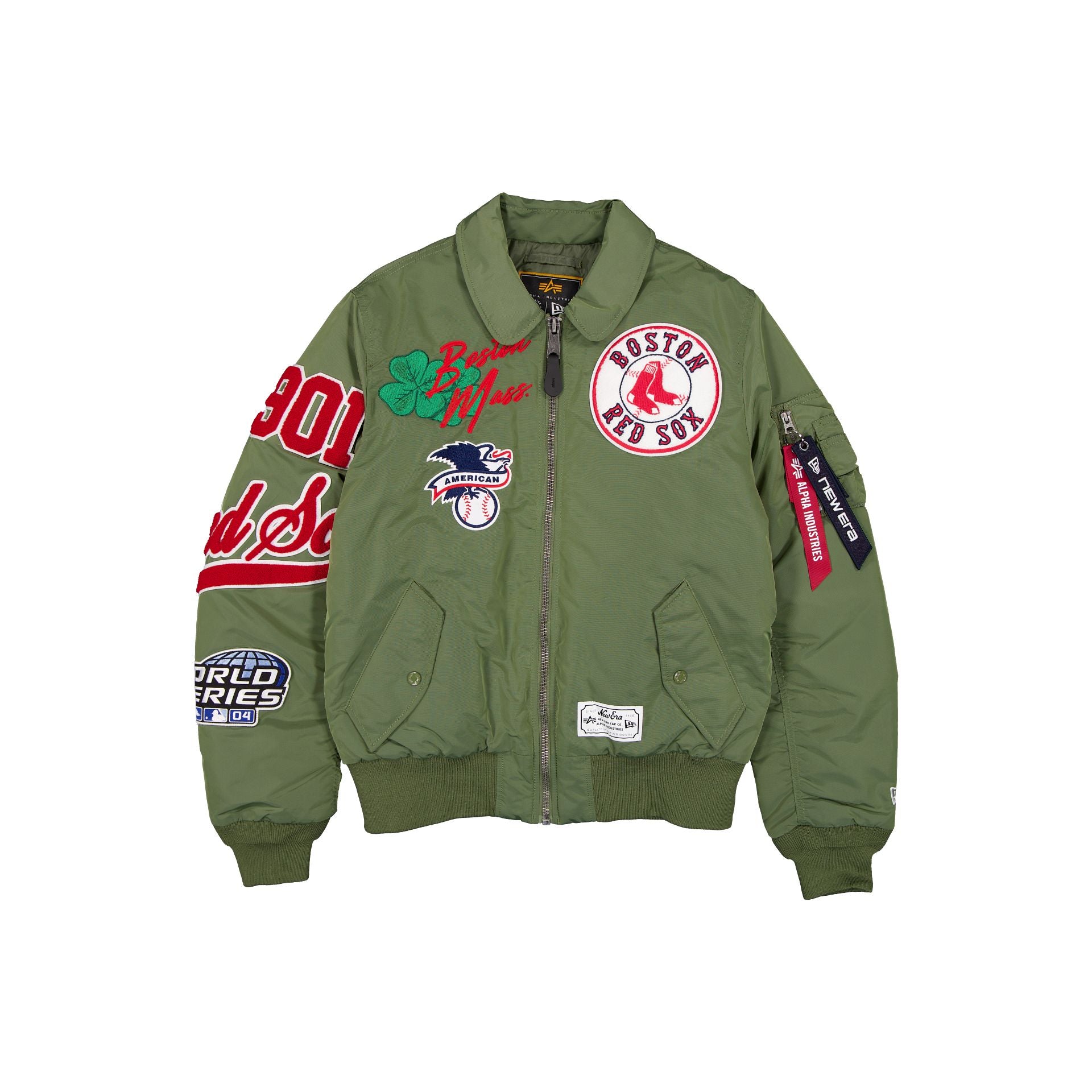 Alpha Industries x Boston Red Sox Sage Green MA-1 Flight Jacket