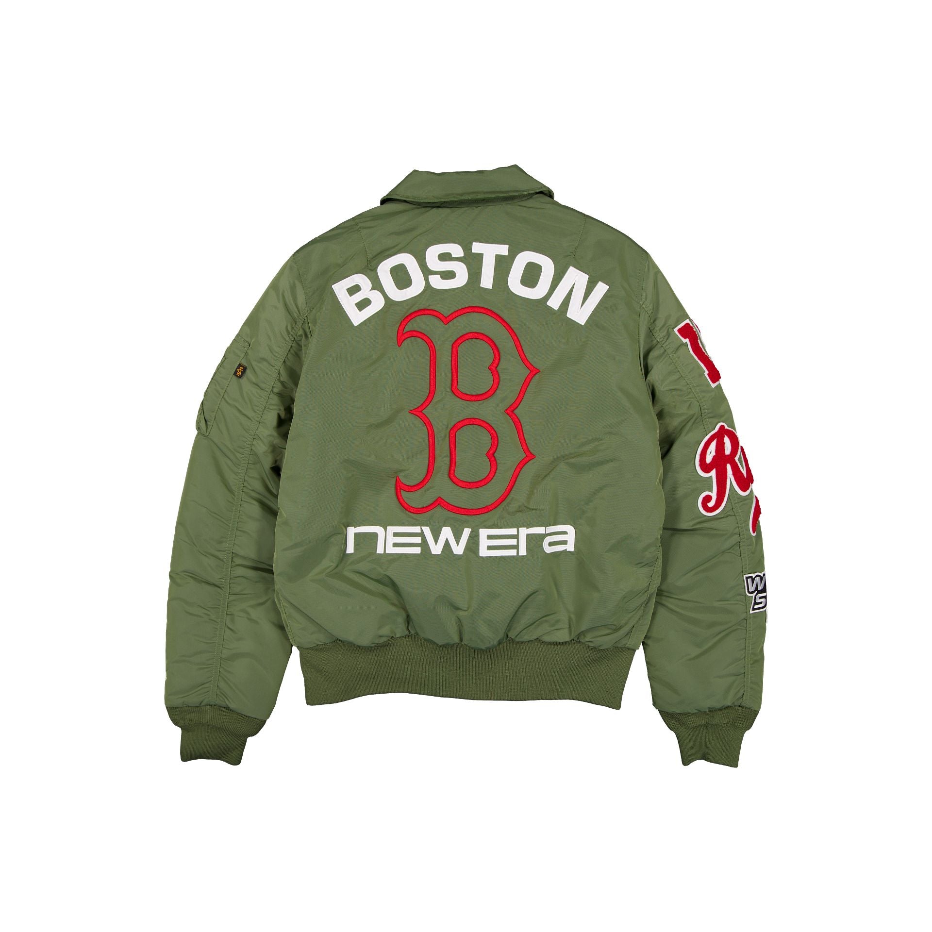 Alpha Industries x Boston Red Sox Sage Green MA-1 Flight Jacket