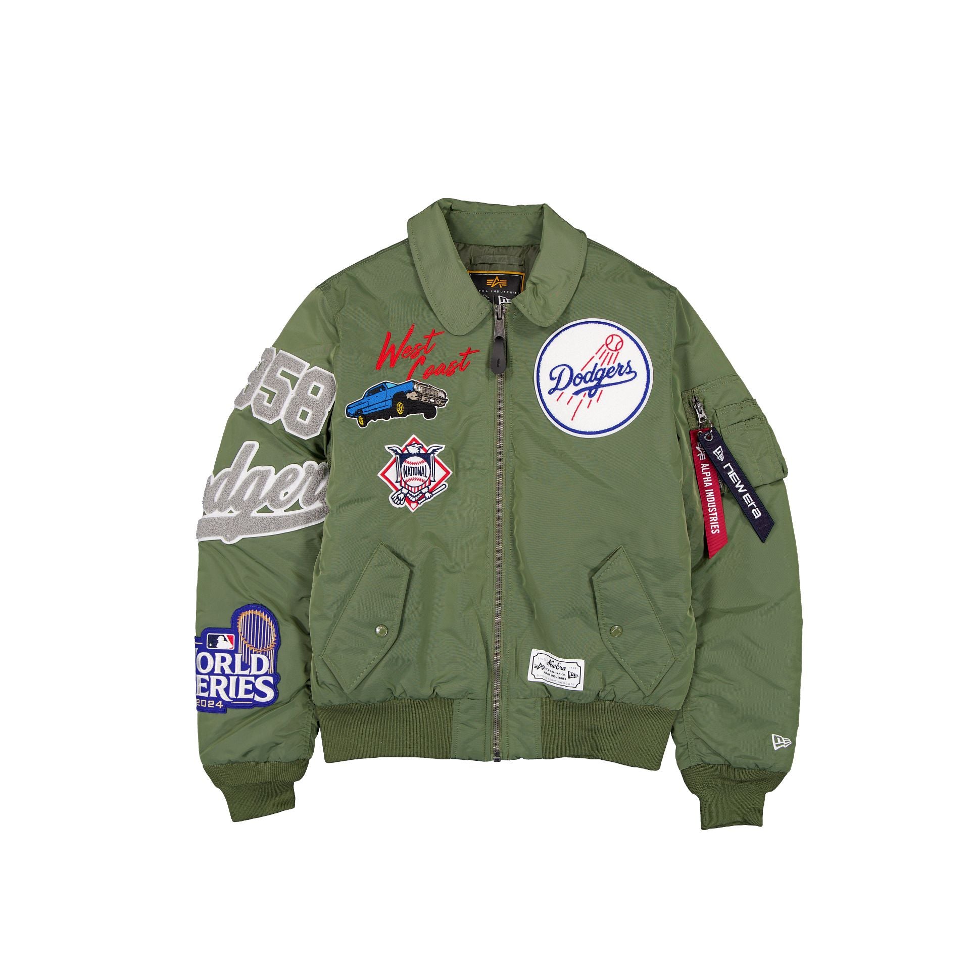 Alpha Industries x Los Angeles Dodgers Sage Green MA-1 Flight Jacket