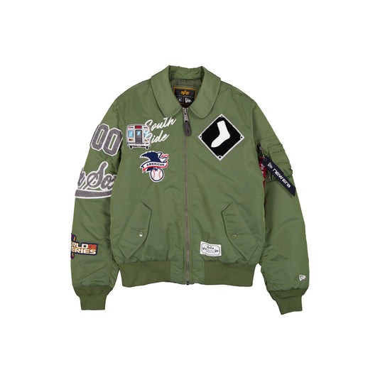 Alpha Industries x Chicago White Sox Sage Green MA-1 Flight Jacket