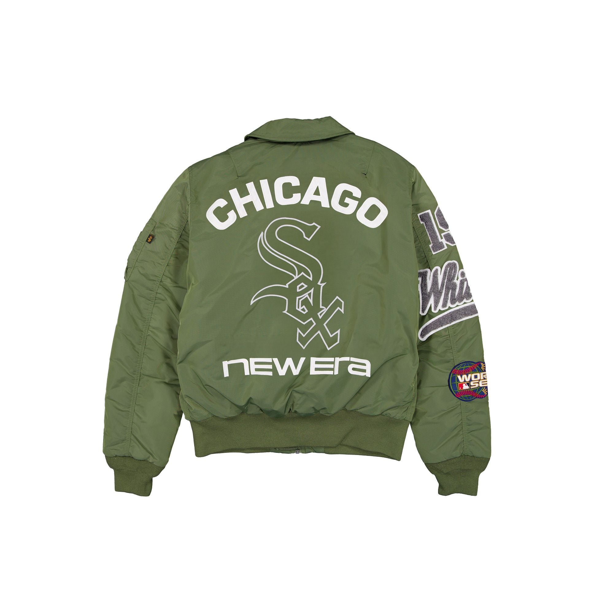 Alpha Industries x Chicago White Sox Sage Green MA-1 Flight Jacket