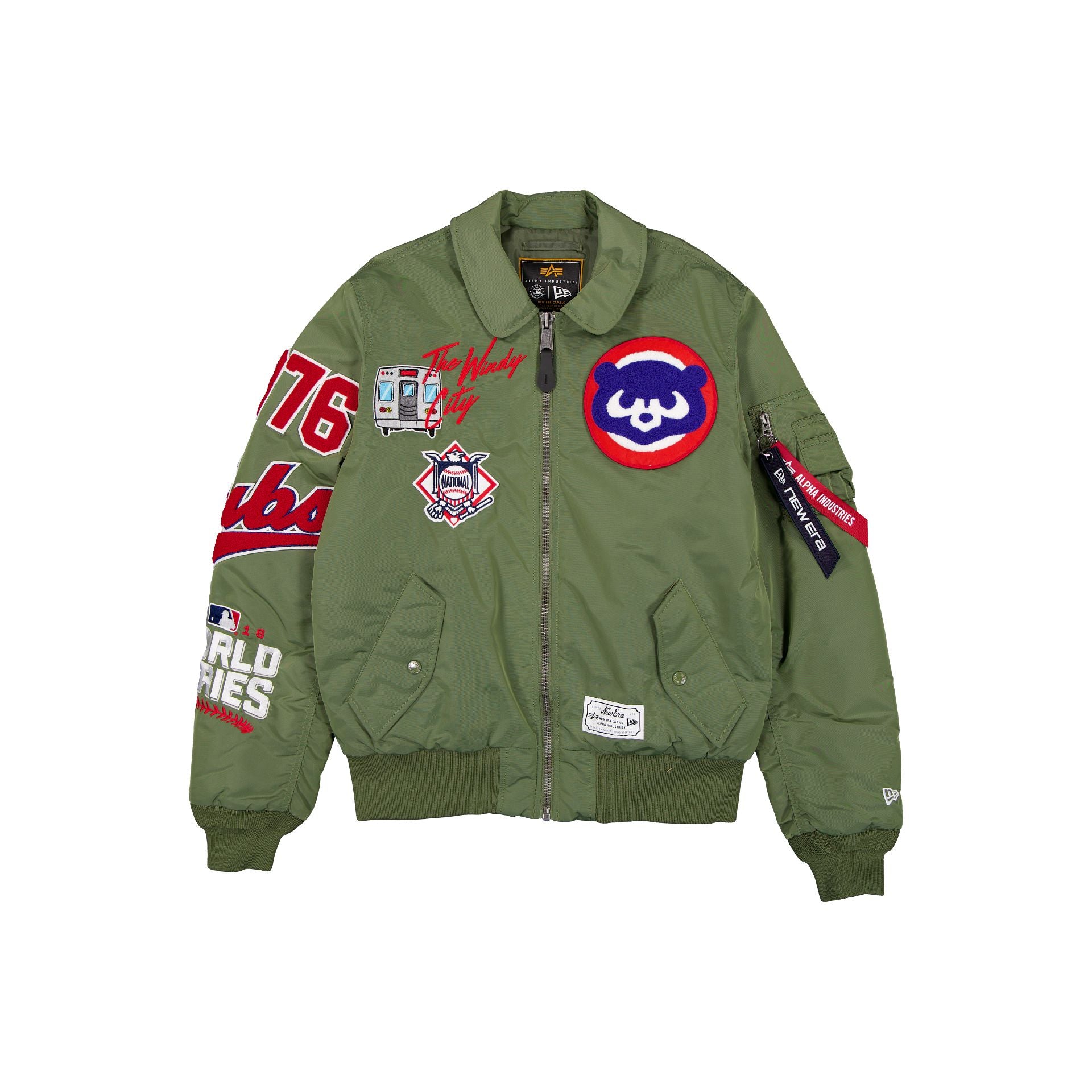 Alpha Industries x Chicago Cubs Sage Green MA-1 Flight Jacket