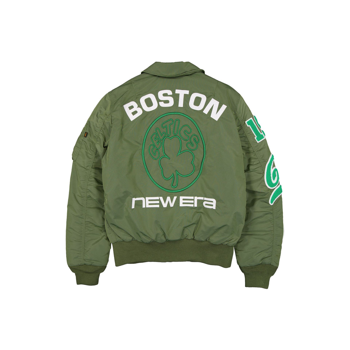 Alpha Industries x Boston Celtics Hardwood Classic Sage Green MA-1 Flight Jacket