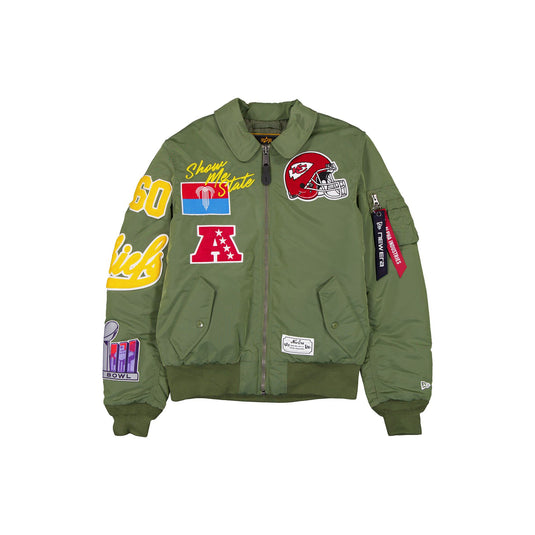 Alpha Industries x Kansas City Chiefs Sage Green MA-1 Flight Jacket