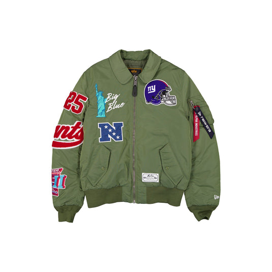 Alpha Industries x New York Giants Sage Green MA-1 Flight Jacket