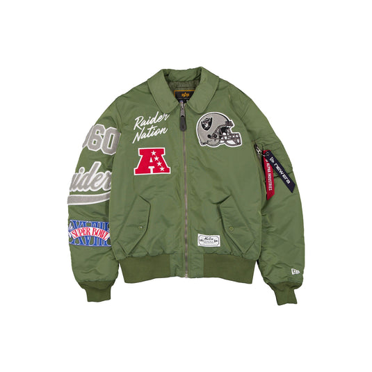 Alpha Industries x Las Vegas Raiders Sage Green MA-1 Flight Jacket