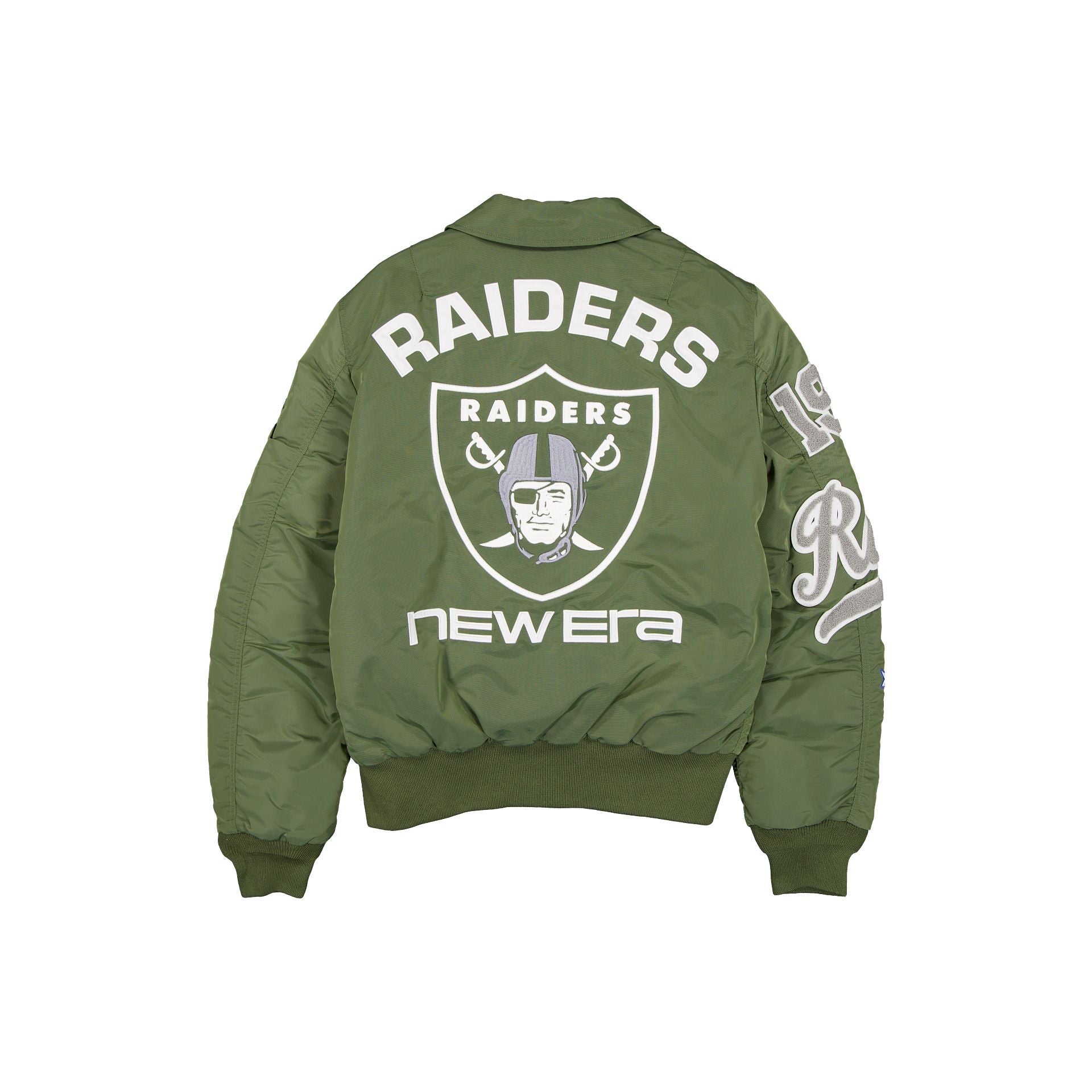 Alpha Industries x Las Vegas Raiders Sage Green MA-1 Flight Jacket