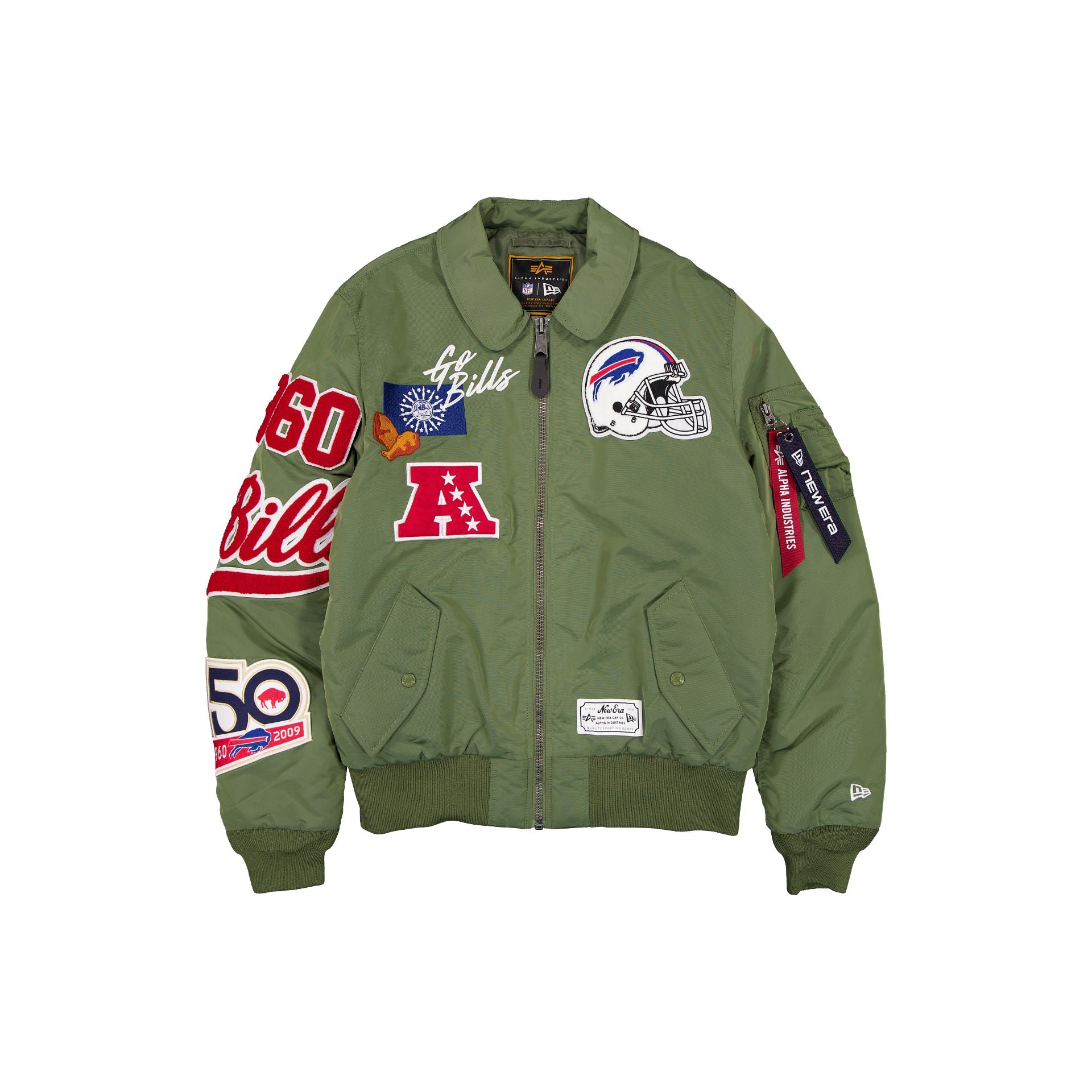 Alpha Industries x Buffalo Bills Sage Green MA-1 Flight Jacket