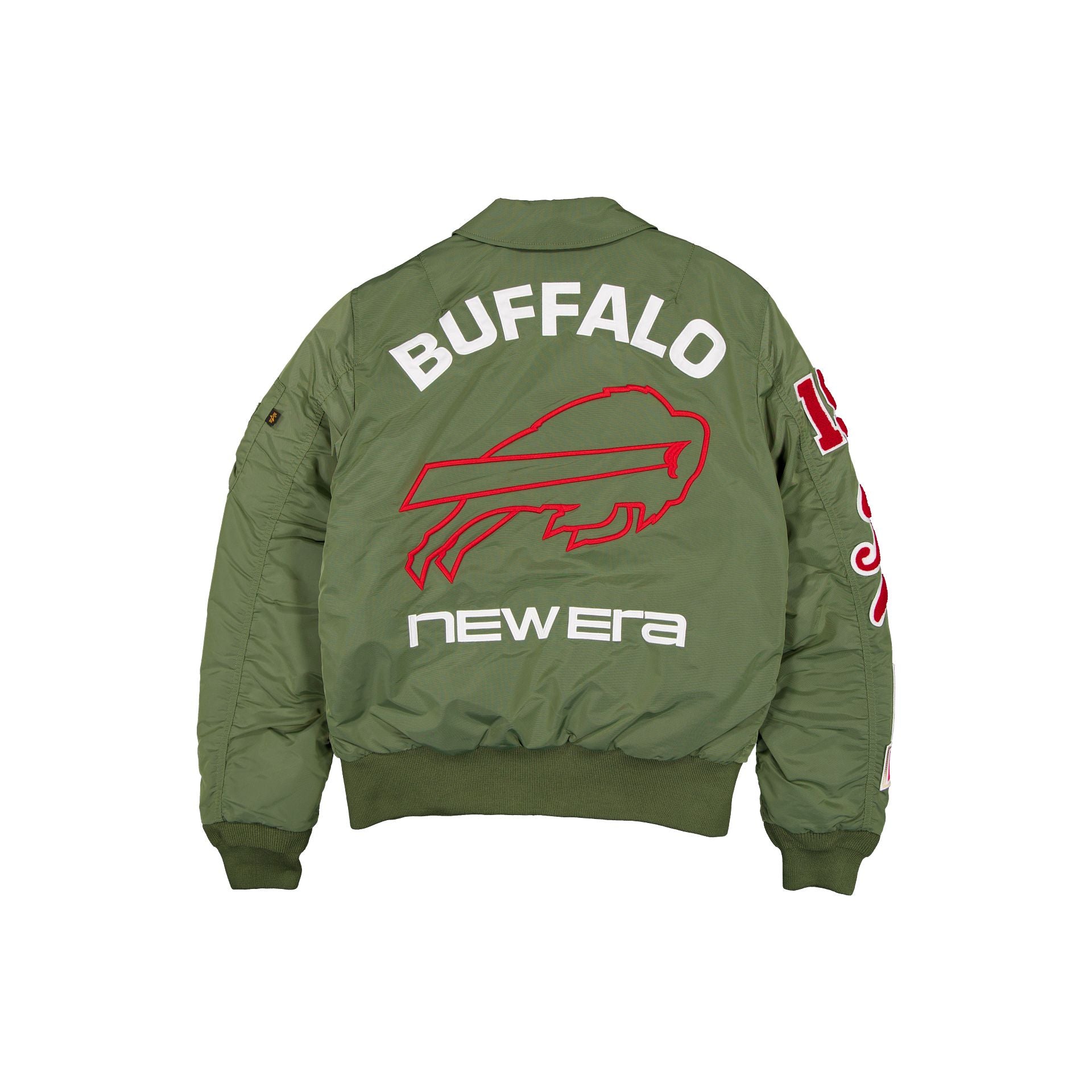 Alpha Industries x Buffalo Bills Sage Green MA-1 Flight Jacket