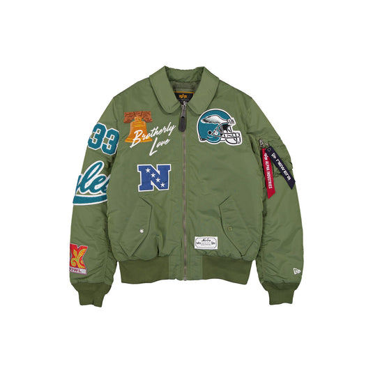 Alpha Industries x Philadelphia Eagles Sage Green MA-1 Flight Jacket