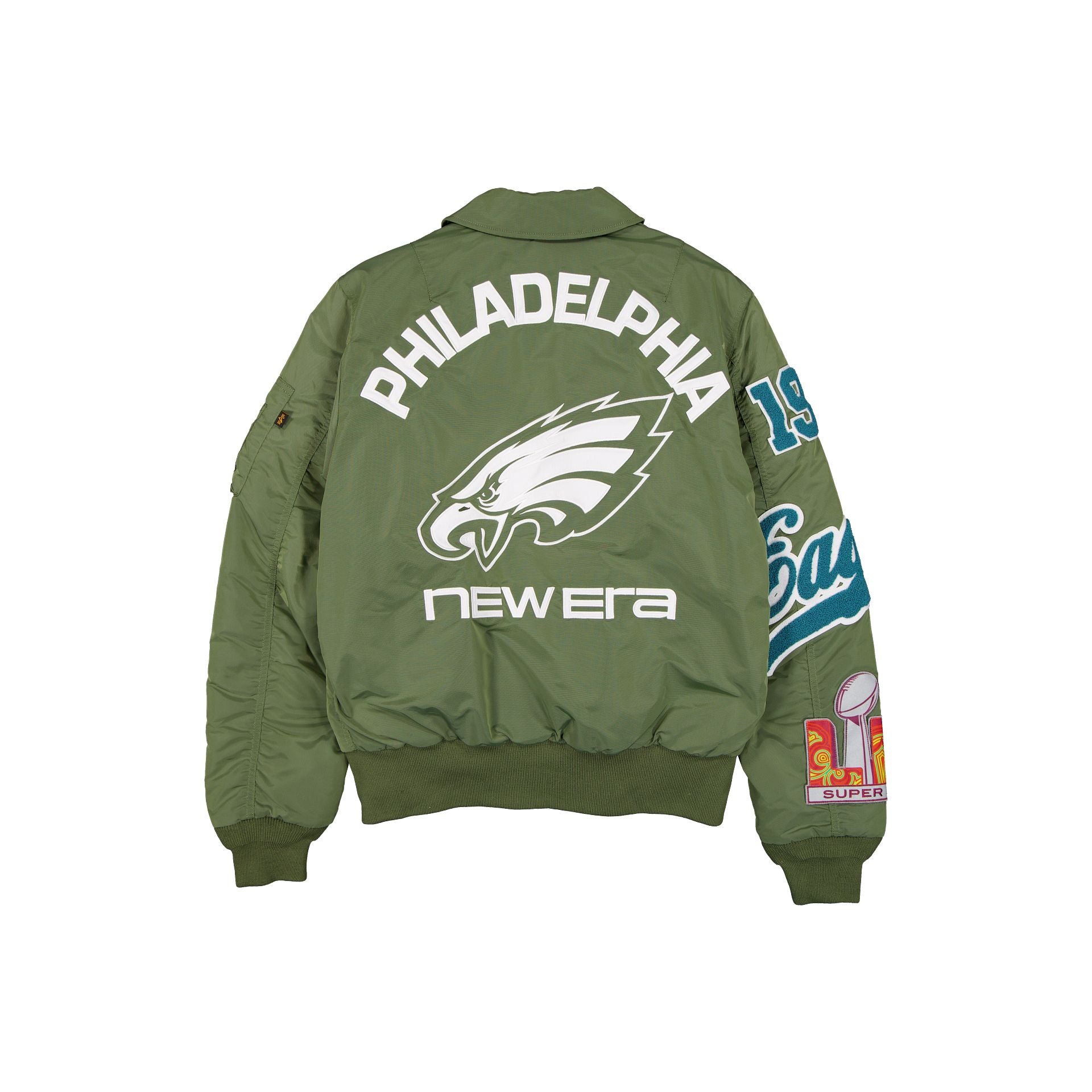 Alpha Industries x Philadelphia Eagles Sage Green MA-1 Flight Jacket