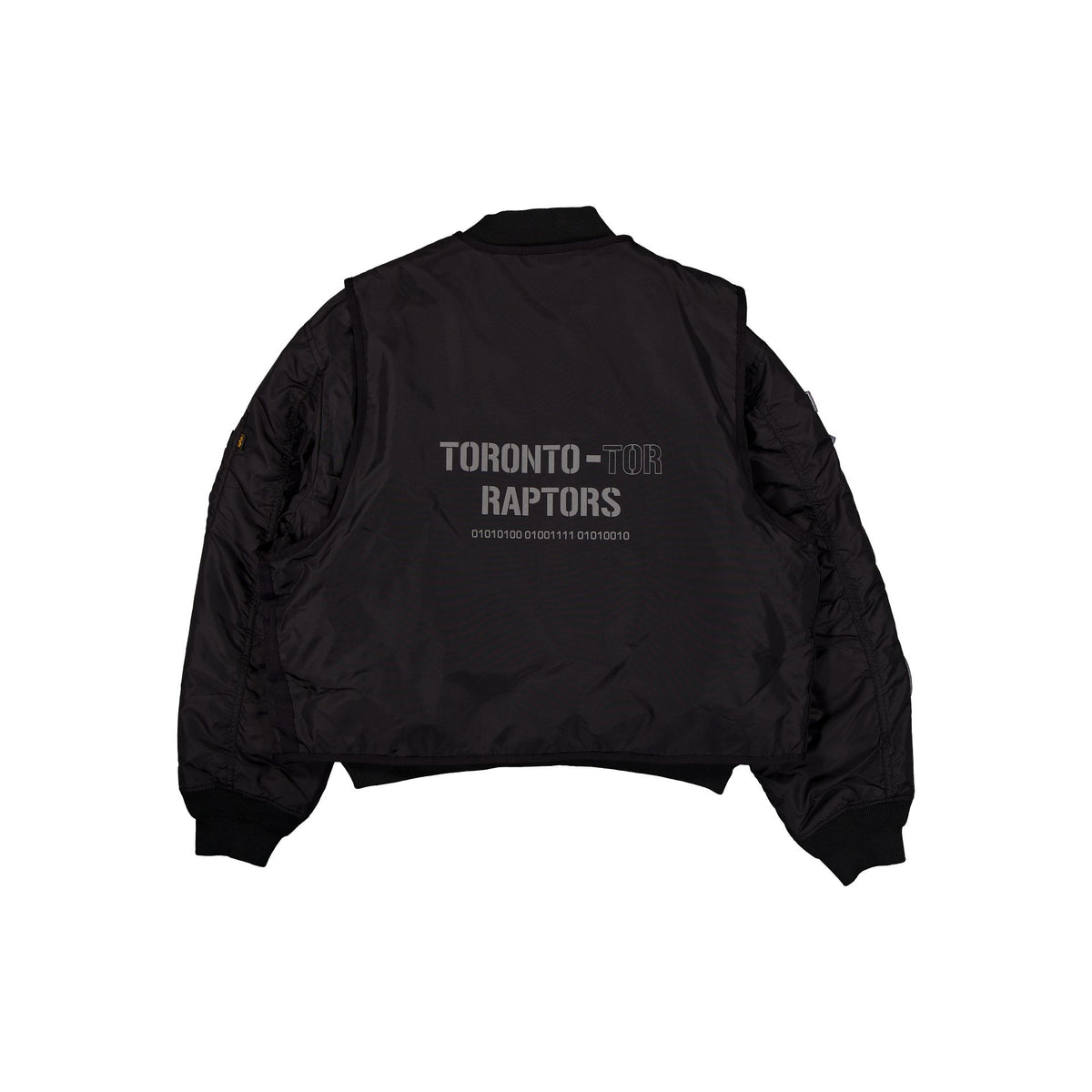 Alpha Industries x Toronto Raptors Black 2-in-1 MA-1 Flight Jacket + Vest