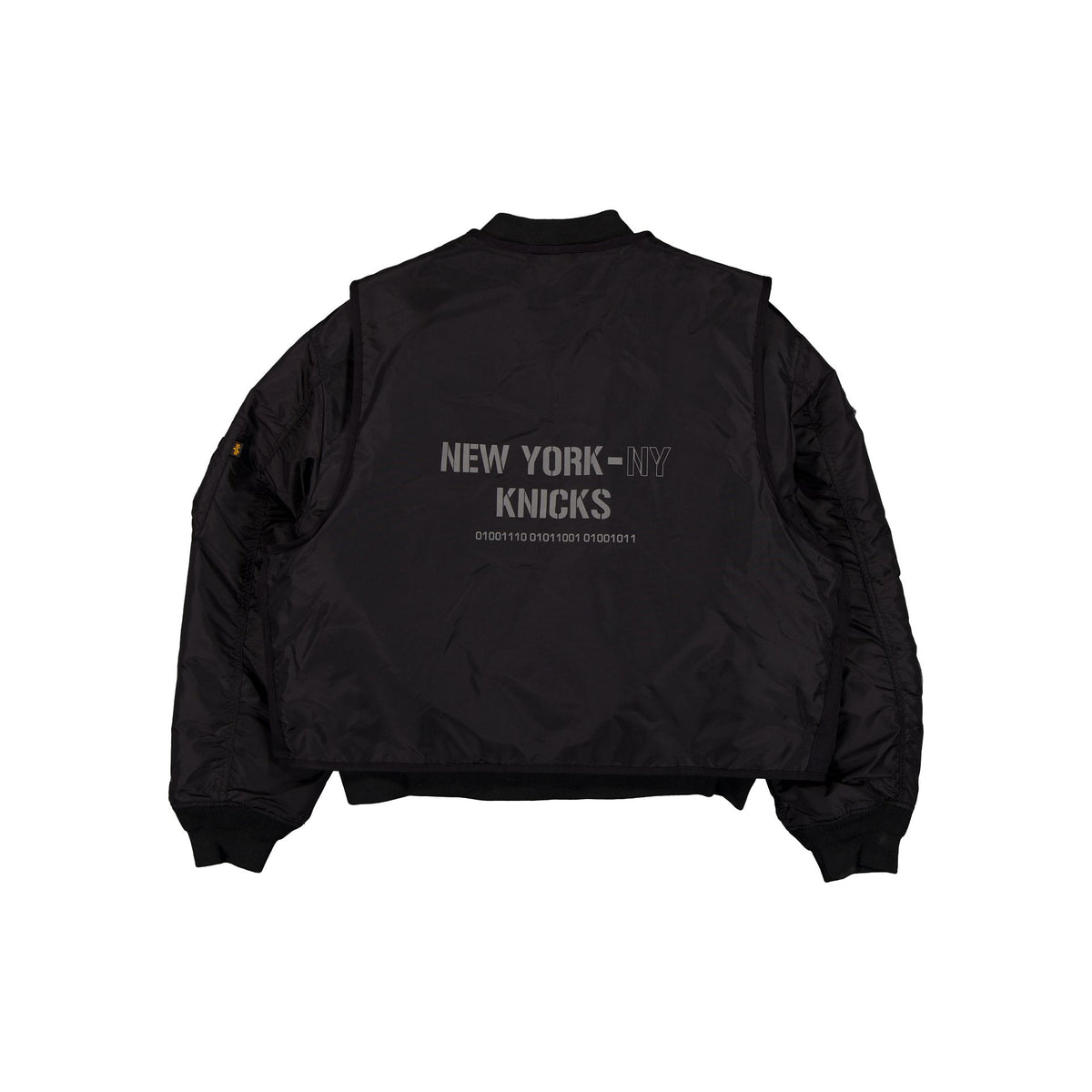Alpha Industries x New York Knicks Black 2-in-1 MA-1 Flight Jacket + Vest