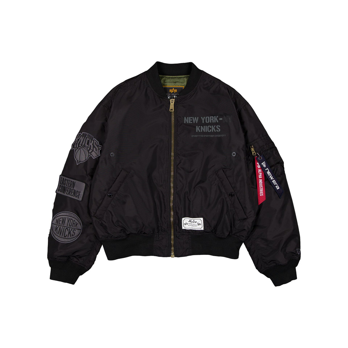 Alpha Industries x New York Knicks Black 2-in-1 MA-1 Flight Jacket + Vest