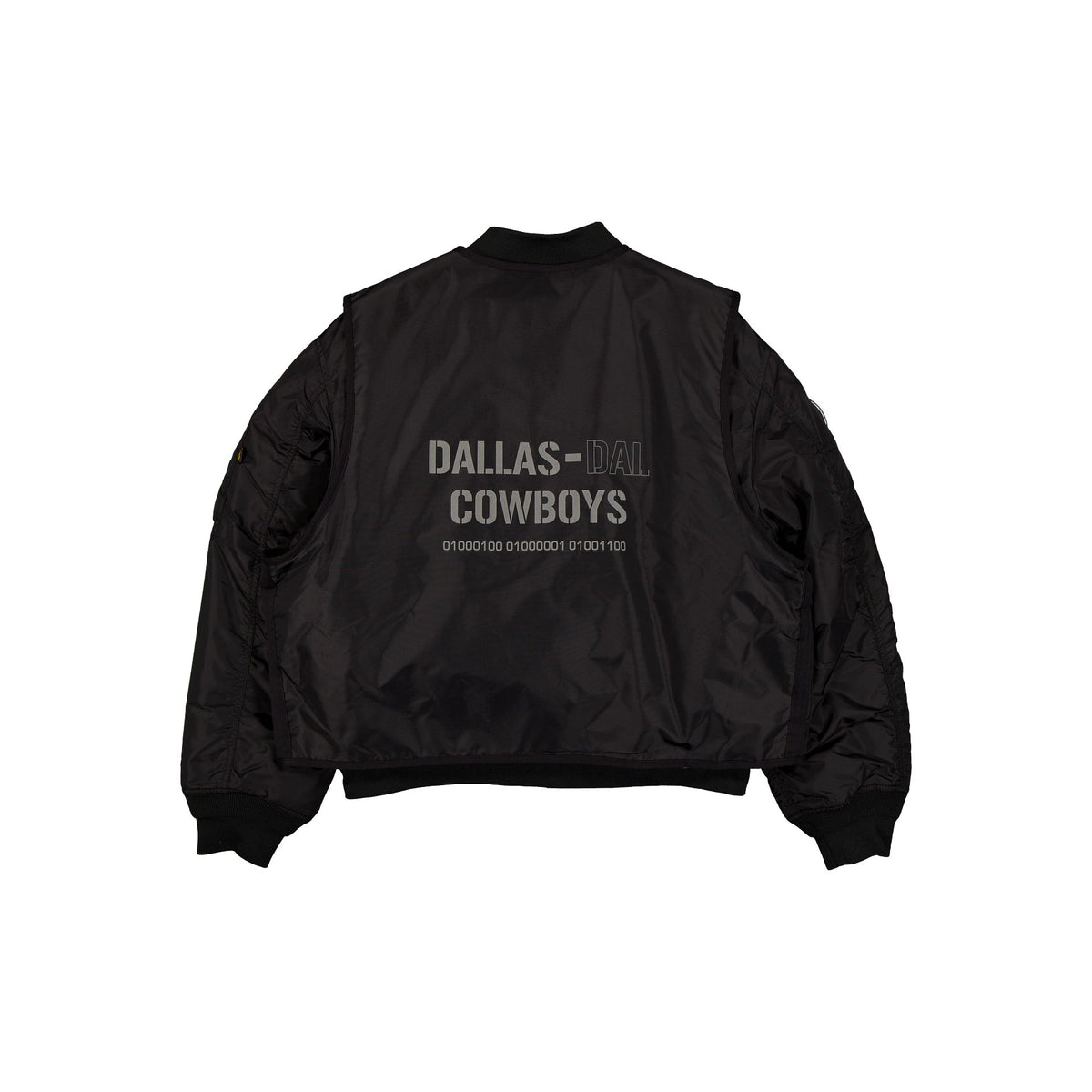 Alpha Industries x Dallas Cowboys Black 2-in-1 MA-1 Flight Jacket + Vest
