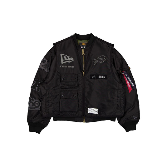 Alpha Industries x Buffalo Bills Black 2-in-1 MA-1 Flight Jacket + Vest