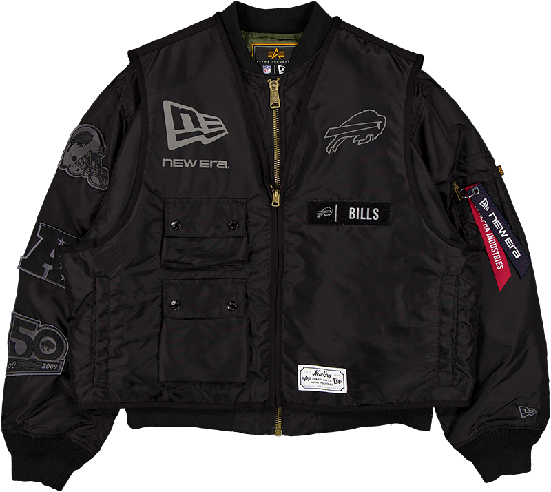 Alpha Industries x Buffalo Bills Black 2-in-1 MA-1 Flight Jacket + Vest
