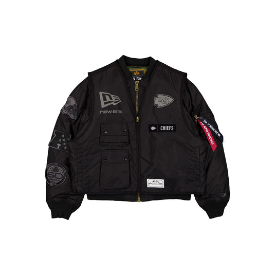 Alpha Industries x Kansas City Chiefs Black 2-in-1 MA-1 Flight Jacket + Vest