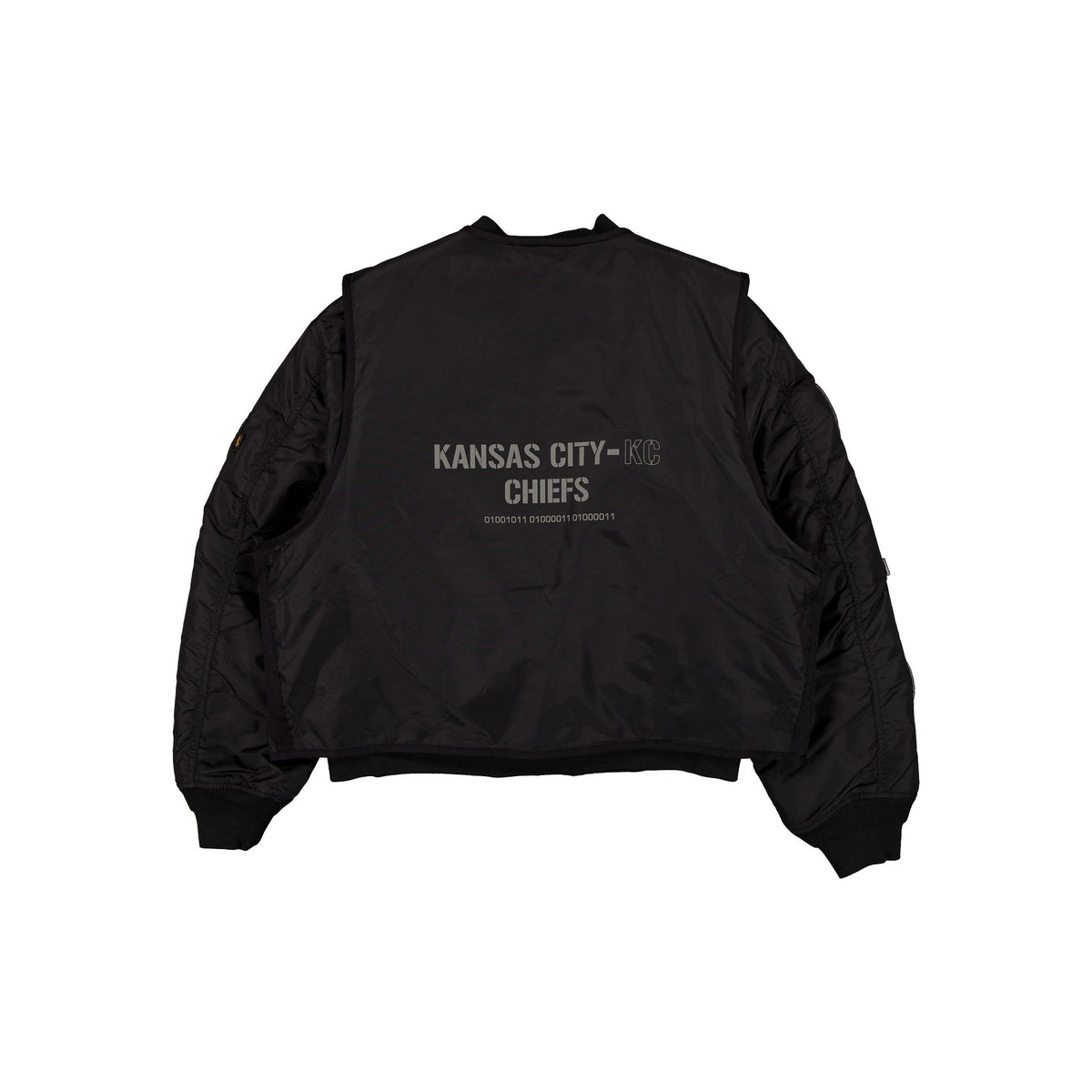 Alpha Industries x Kansas City Chiefs Black 2-in-1 MA-1 Flight Jacket + Vest
