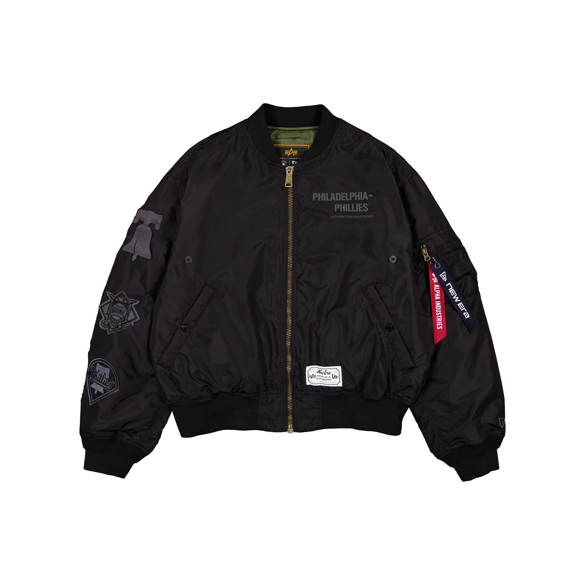 Alpha Industries x Philadelphia Phillies Black 2-in-1 MA-1 Flight Jacket + Vest
