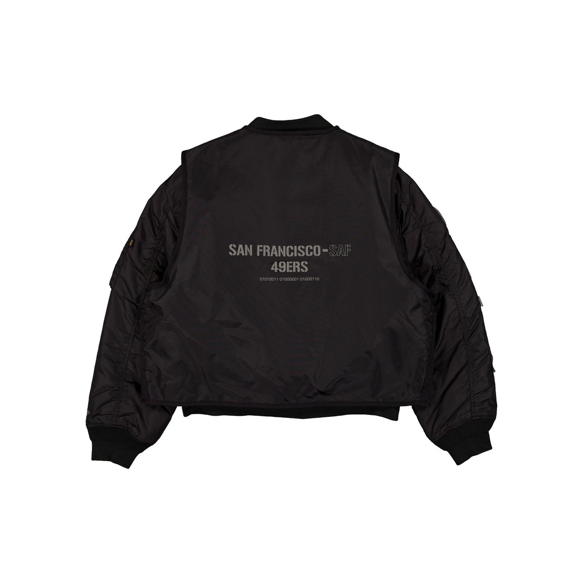 Alpha Industries x San Francisco 49ers Black 2-in-1 MA-1 Flight Jacket + Vest