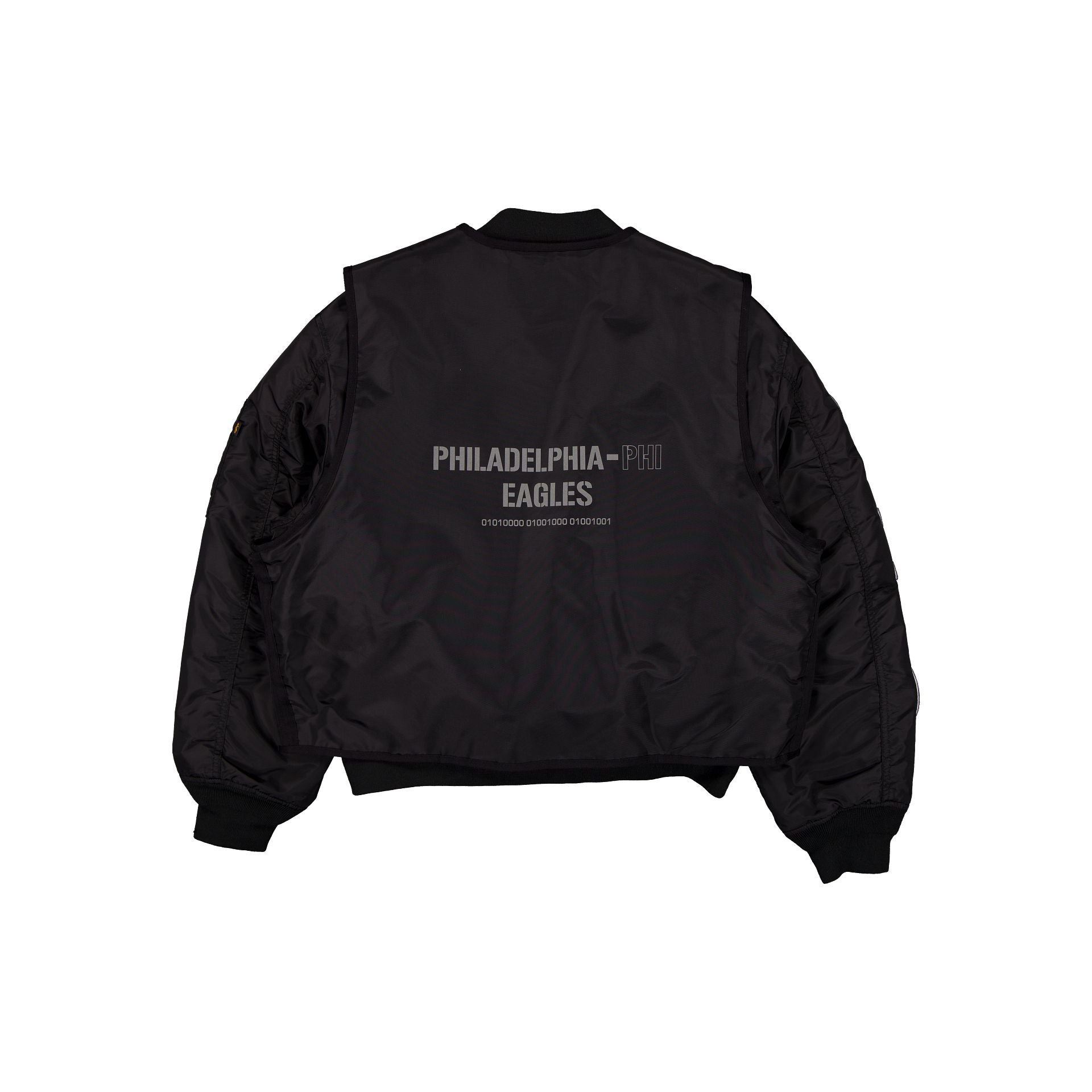 Alpha Industries x Philadelphia Eagles Black 2-in-1 MA-1 Flight Jacket + Vest