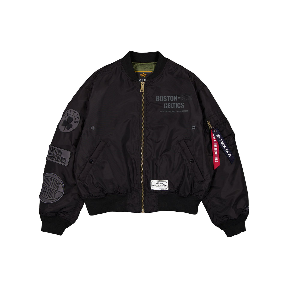 Alpha Industries x Boston Celtics Black 2-in-1 MA-1 Flight Jacket + Vest