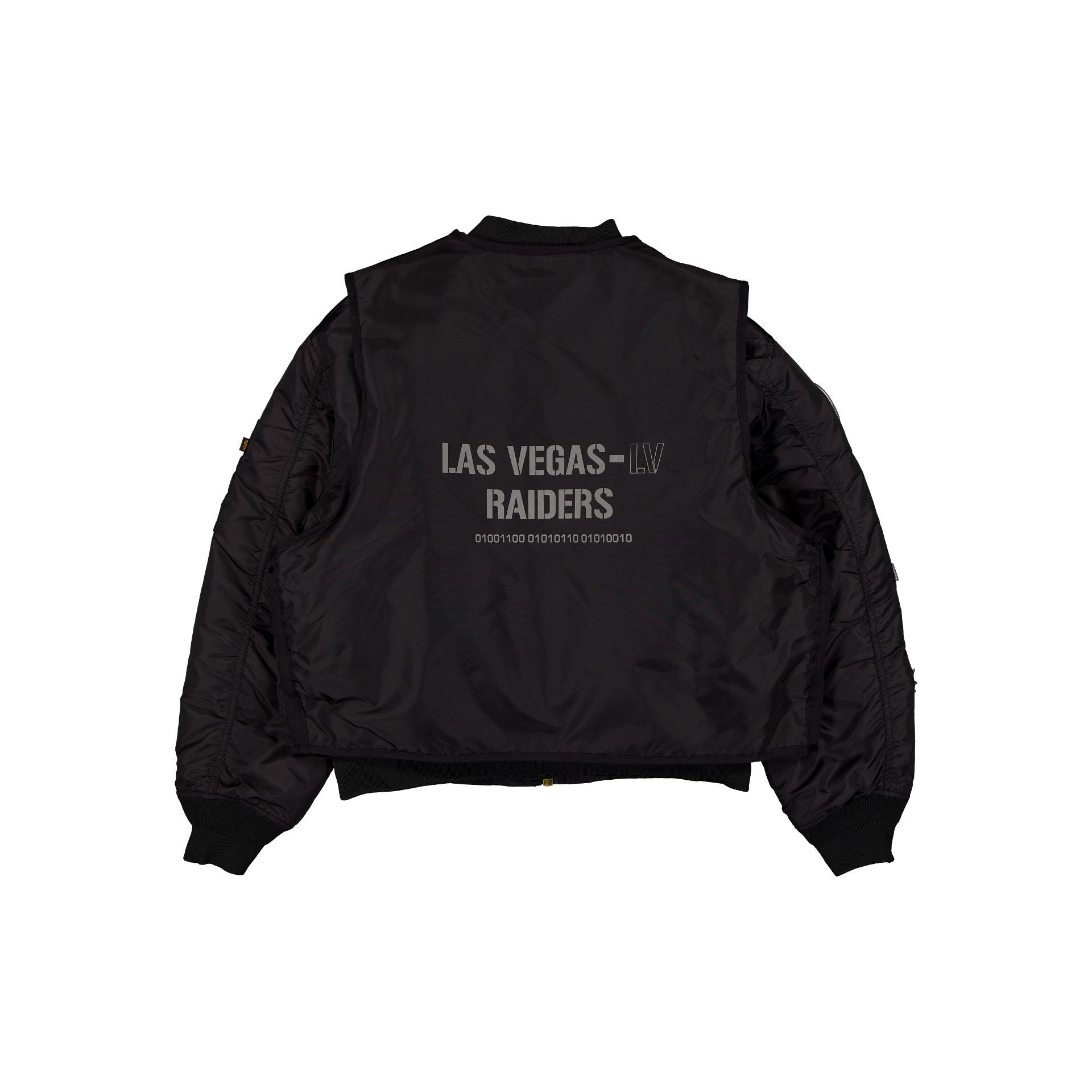 Alpha Industries x Las Vegas Raiders Black 2-in-1 MA-1 Flight Jacket + Vest