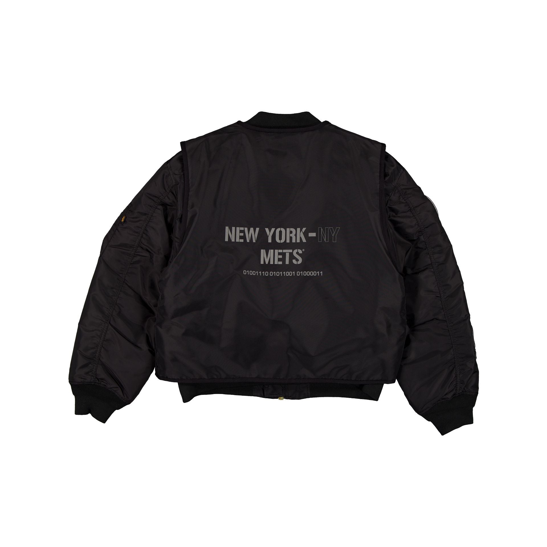 Alpha Industries x New York Mets Black 2-in-1 MA-1 Flight Jacket + Vest