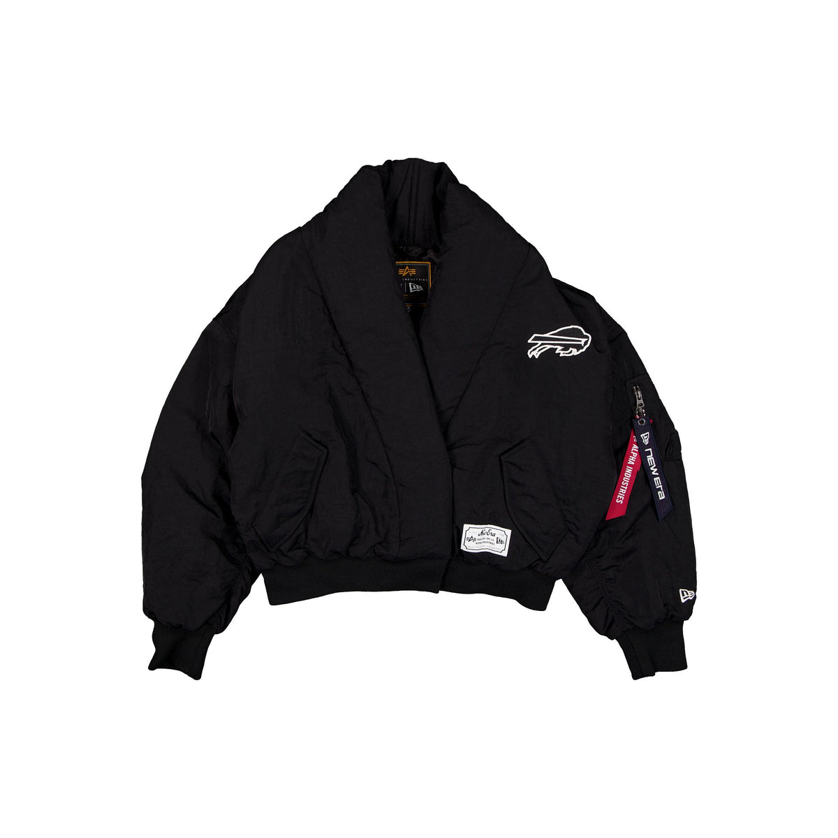 Alpha Industries x Buffalo Bills Women's Black Shawl Collar Flight Jacket