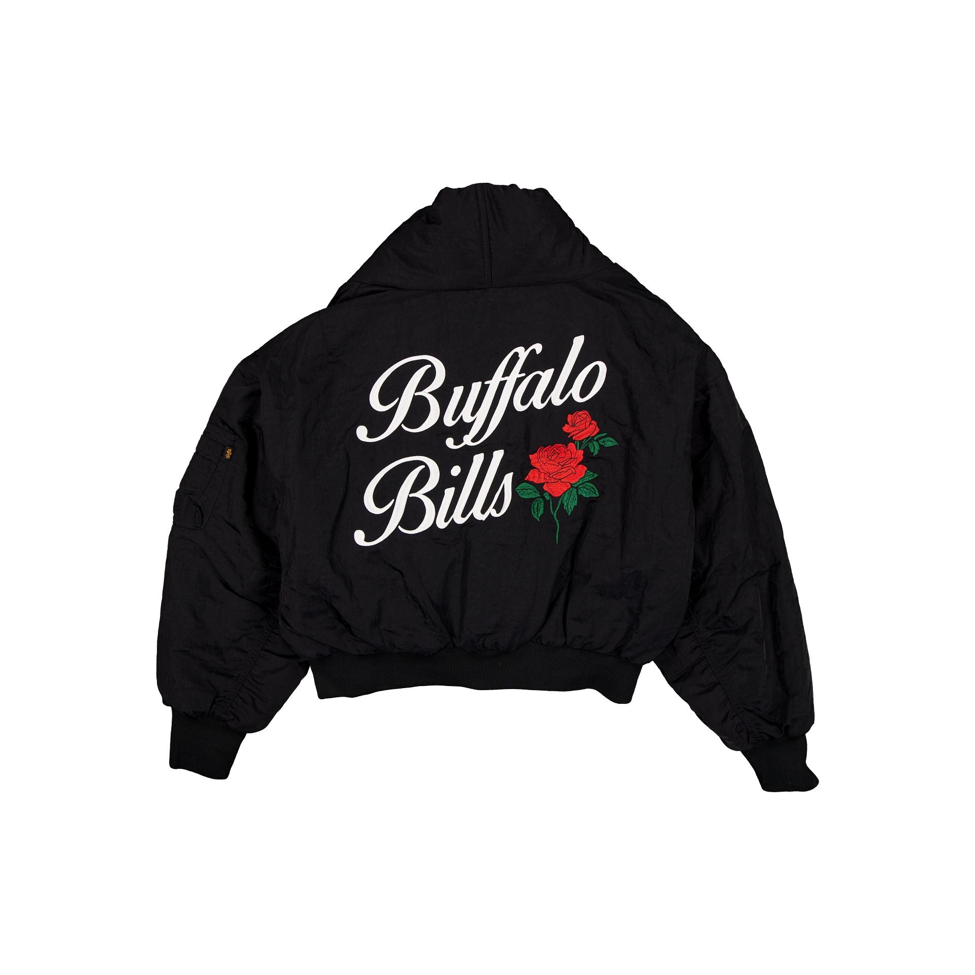 Alpha Industries x Buffalo Bills Women's Black Shawl Collar Flight Jacket