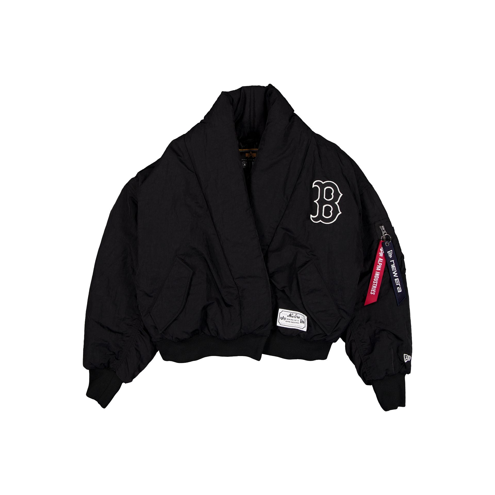 Alpha Industries x Boston Red Sox Women's Black Shawl Collar Flight Jacket