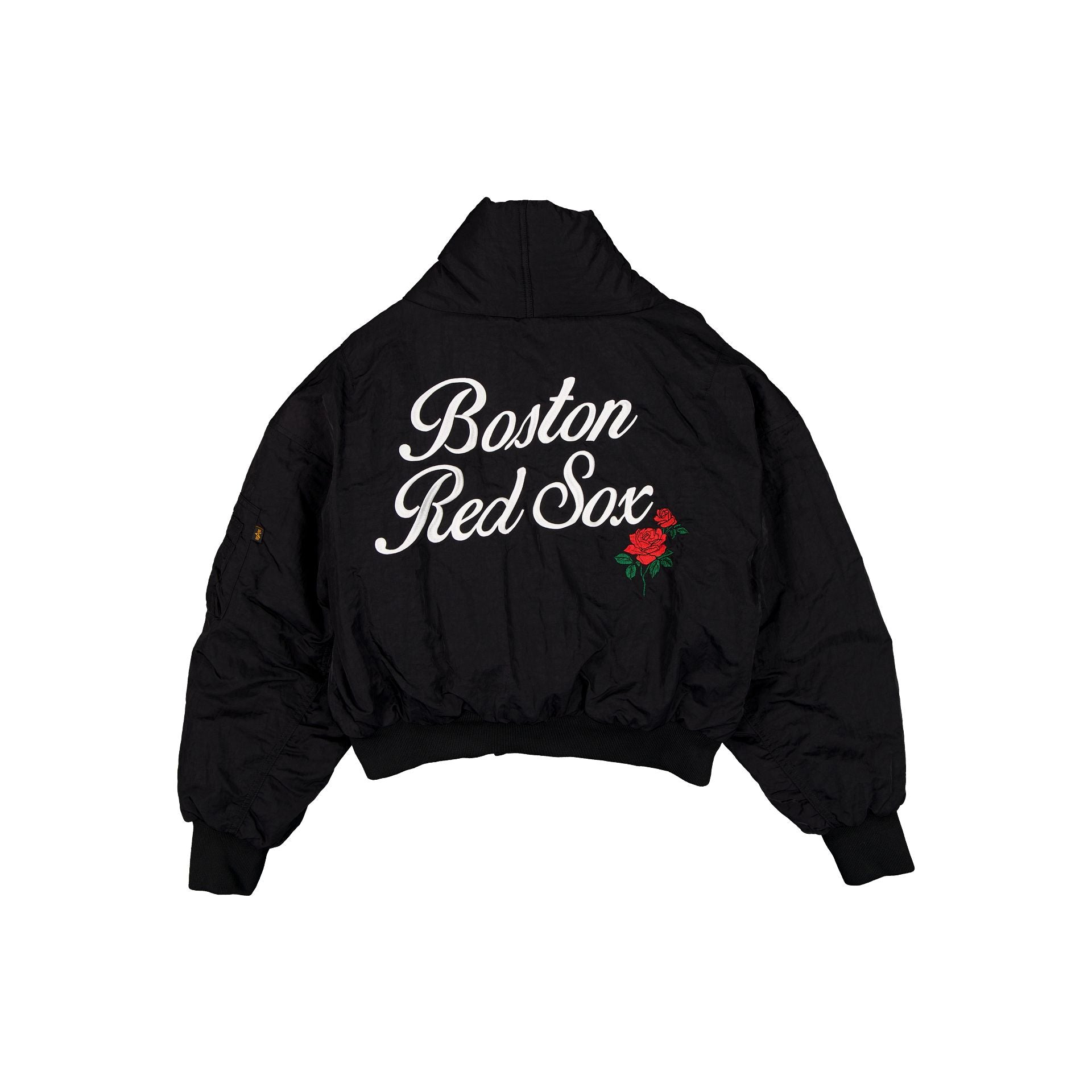 Alpha Industries x Boston Red Sox Women's Black Shawl Collar Flight Jacket