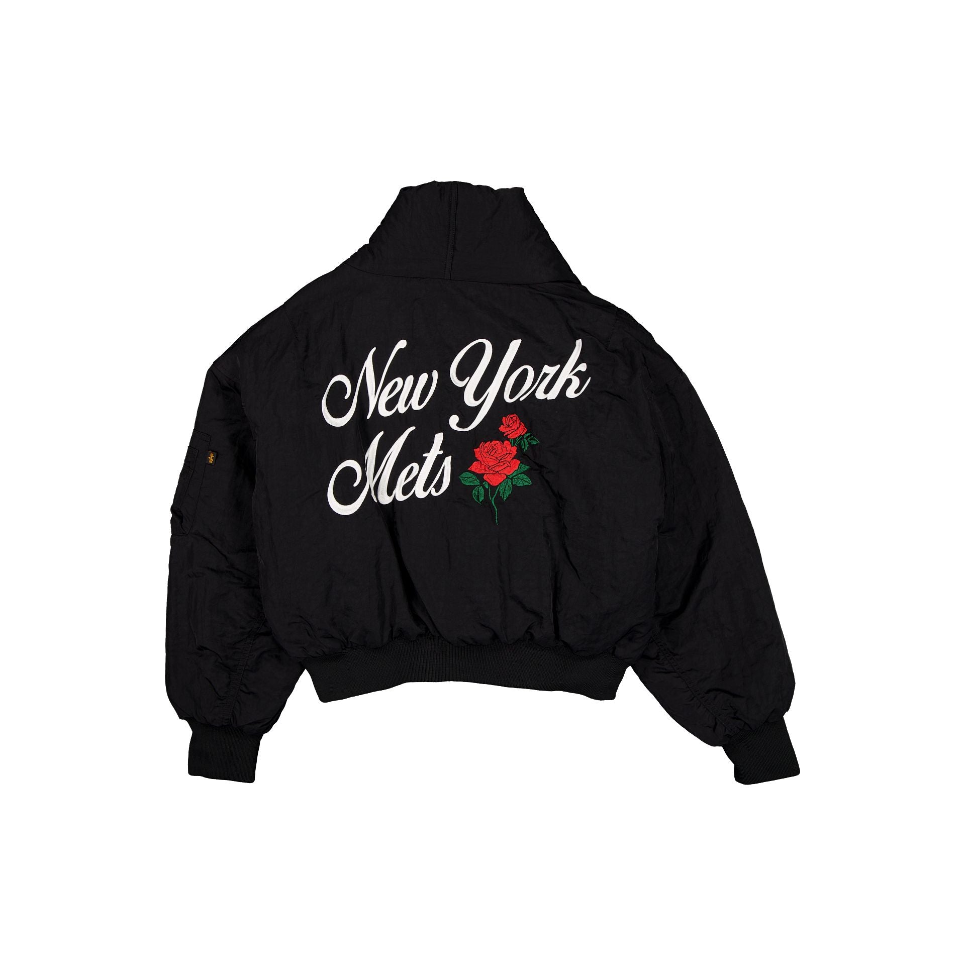 Alpha Industries x New York Mets Women's Black Shawl Collar Flight Jacket